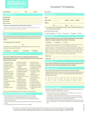 New York PersonaGene Test Requisition