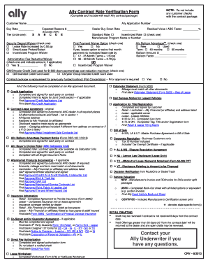 Ally Contract Rate Verification Form
