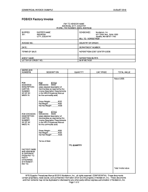 Commercial Invoice Example