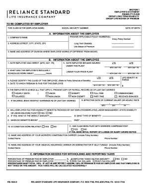 Proof of Loss Claim Statement