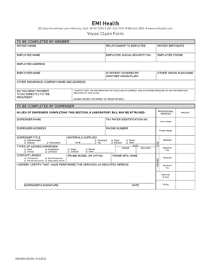 Educators Mutual Vision Claim Form