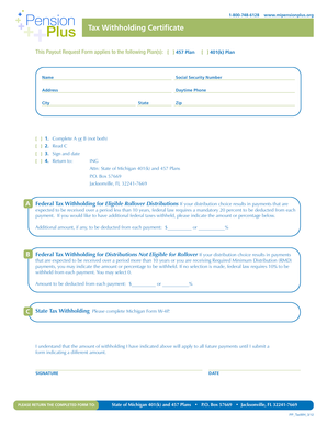 Tax Withholding Certificate