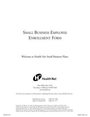 Health Net Small Business Employee Enrollment Form