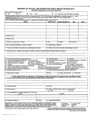 Michigan Child Abuse or Neglect Report Form