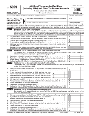 IRS Form 5329 (2008) Additional Taxes on Qualified Plans