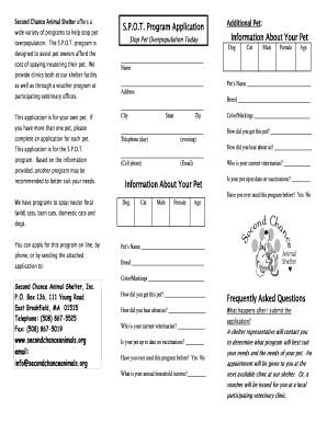 S.P.O.T. Program Application