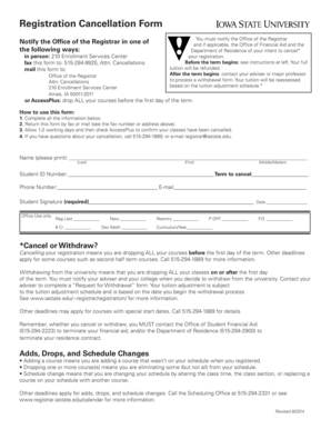 Registration Cancellation Form