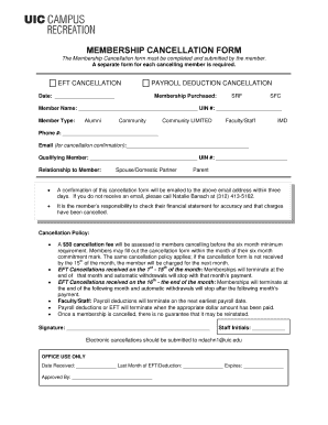 Membership Cancellation Form