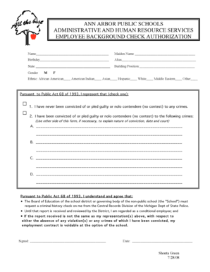 Employee Background Check Authorization