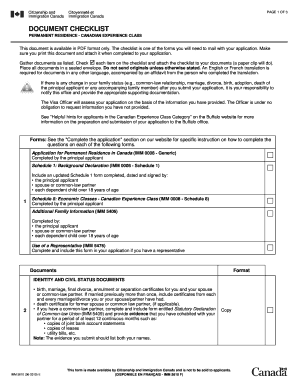 Permanent Residence Document Checklist