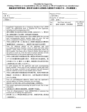 Super Visa Application Checklist