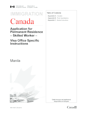 Canada Permanent Residence Application - Skilled Worker
