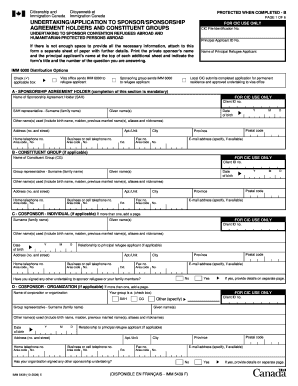 Canada Sponsorship Agreement for Refugees