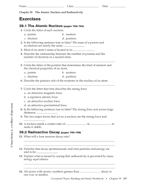 Chapter 39 The Atomic Nucleus and Radioactivity