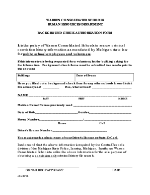 Background Check Authorization Form