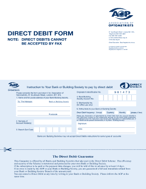 Direct Debit Form