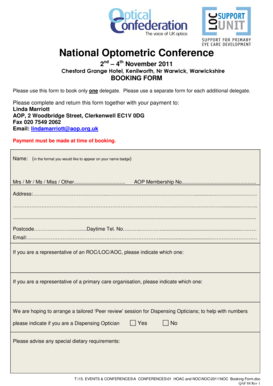 NOC Booking Form