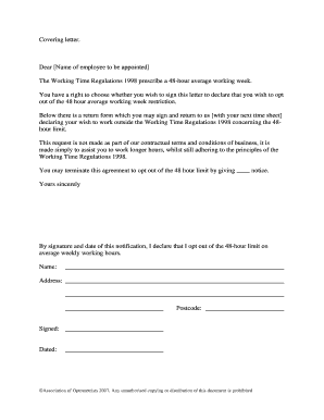 Opt-Out Letter for 48-Hour Work Week