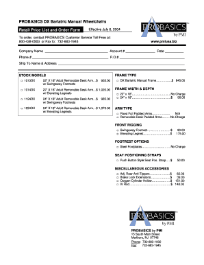 Price list and Order Form - Pmiusa.biz - pmiusa