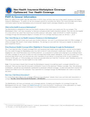 Health Insurance Marketplace Coverage Options Notice