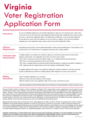 Virginia Voter Registration Application Form