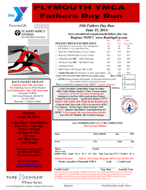 35th Fathers Day Run Registration Form