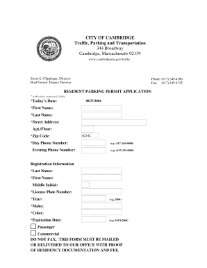 Resident Parking Permit Application