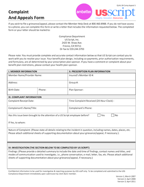 QUAL 08 Comp.Appeal 3 Complaint And Appeals Form