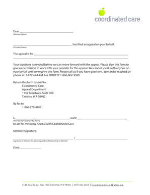 Appeal Authorization Form