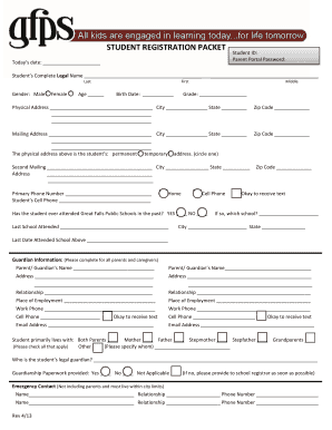 Student Registration Packet