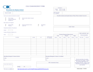 Cold Chain Incident Form