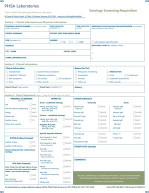 Serology Screening Requisition Form