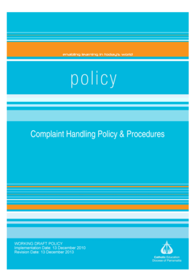 Attestation letter sample for a student - Complaint Handling Policy amp Procedures - Catherine McAuley - home mcauley nsw edu