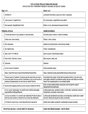 Canada Temporary Resident Visa Application