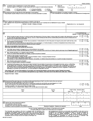 Canada Temporary Resident Visa Application Form