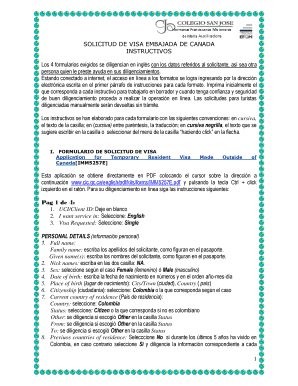 Solicitud de Visa Embajada de Canadá