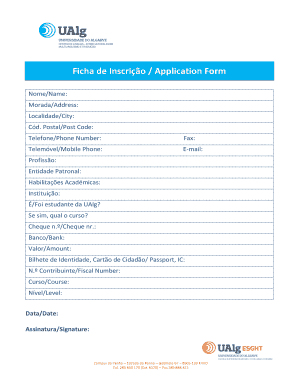 University of Algarve Application Form