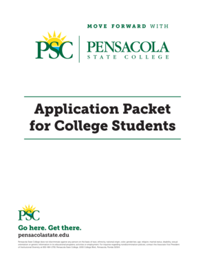 Pensacola State College Application Packet