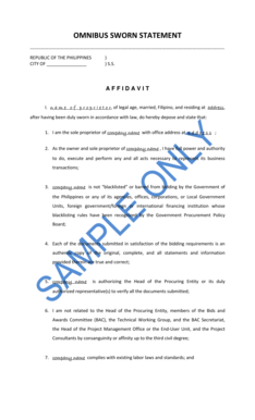 Omnibus Sworn Statement