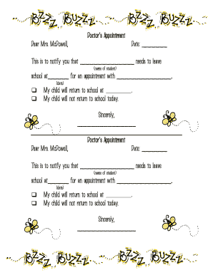 Doctor’s Appointment Permission Slip