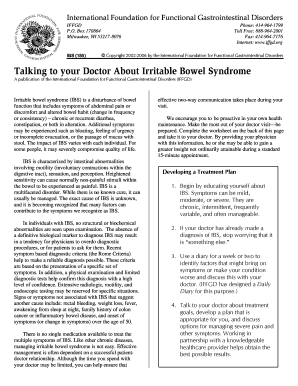 IBS Doctor Visit Worksheet