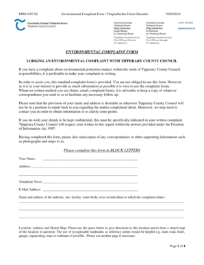 Environmental Complaint Form