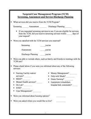 TCM Program Consumer Satisfaction Survey