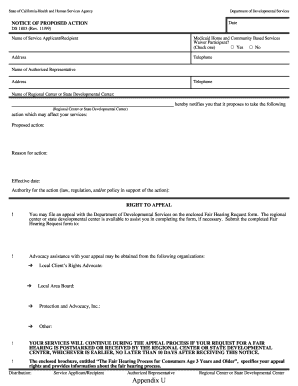 California Notice of Proposed Action