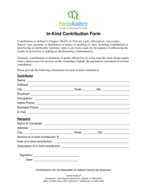 In-Kind Contribution Form