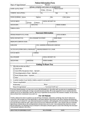 Patient Information Form