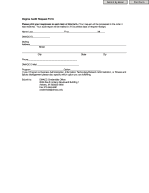 Degree Audit Request Form