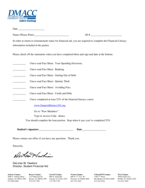 Financial Aid Reinstatement Form