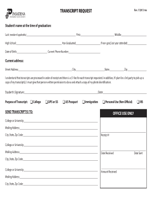 Transcript Request Form