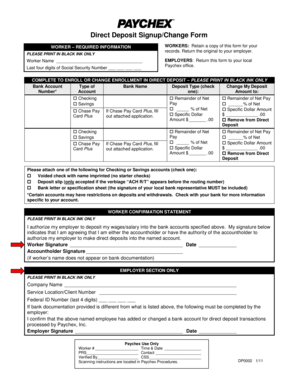 Direct Deposit Signup/Change Form